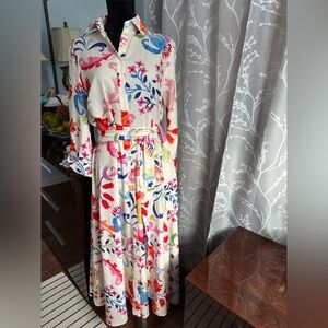 SHEIN Multicolor Floral Long Sleeve Dress